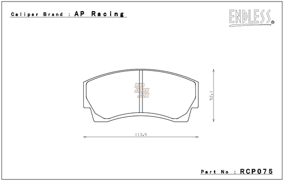 ENDLESS RCP075 MX72 Brake Pad Set for AP Racing Calipers