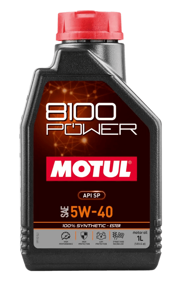 Motul 8100 Power 5W40/5W50 Synthetic Engine Oil, 5L