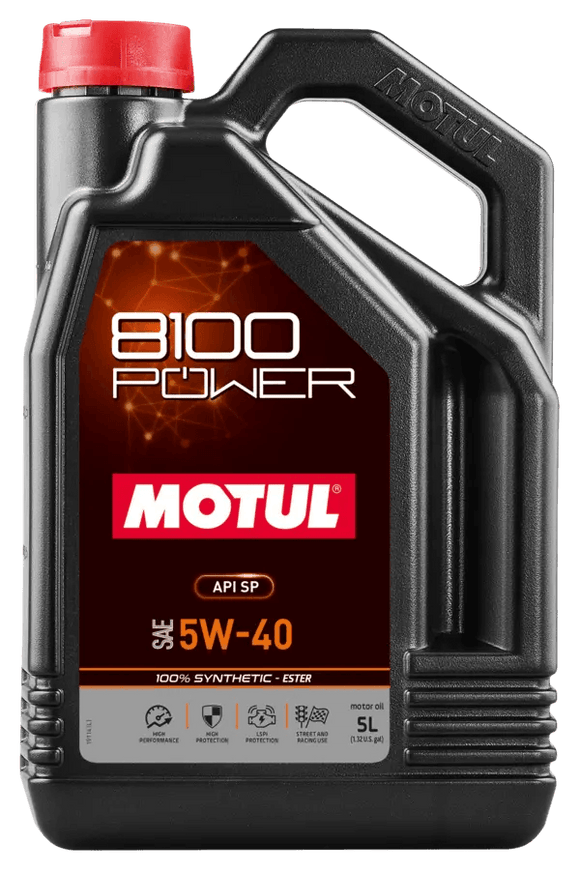 Motul 8100 Power 5W40/5W50 Synthetic Engine Oil, 5L