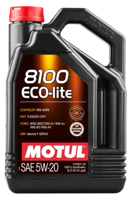 Motul 8100 ECO-Lite 0W20/5W20/5W30 Synthetic Engine Oil